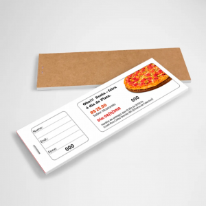 Bloco de rifa Sulfit 75 gramas 21x7  Capas com kraft 120 gramas Corte reto 11 Números