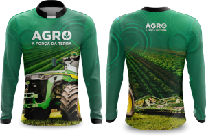 Camiseta Agro modelo 001 DryFit Supreme  Personalizada Proteção Uv50 Gola Padre Com zíper