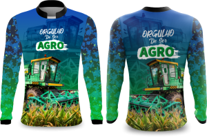 Camiseta Agro modelo 003 DryFit Supreme  Personalizada Proteção Uv50 Gola Padre Com zíper